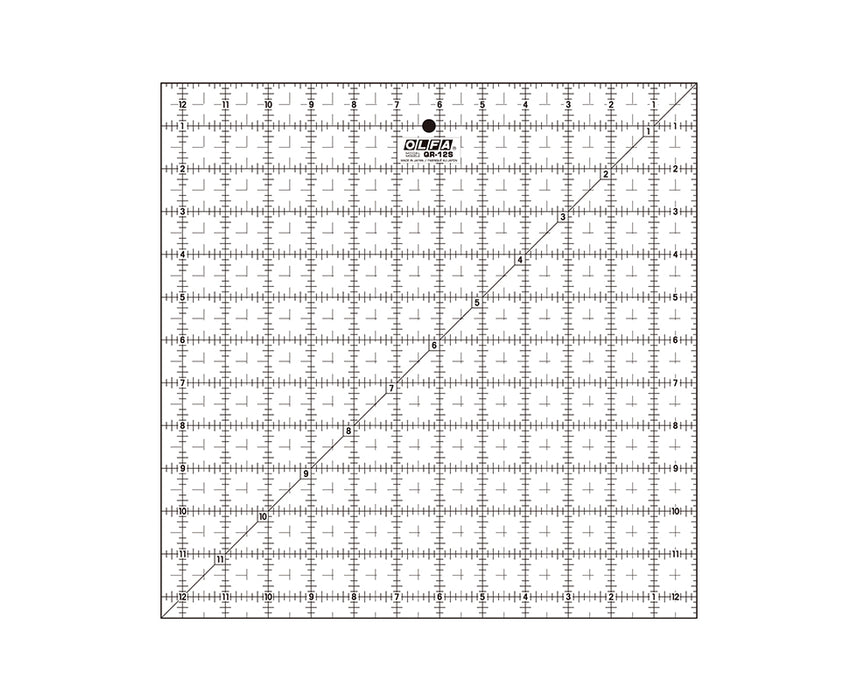 Regla de acrílico esmerilado de 12.5 x 12.5 pulgadas - "OLFA QR-12S"