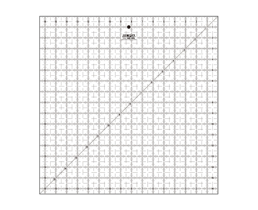 Regla de acrílico esmerilado de 16.5 x 16.5 pulgadas - "OLFA QR-16S"