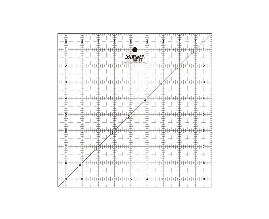 Regla de acrílico esmerilado de 9.5 x 9.5 pulgadas - "OLFA QR-9S"